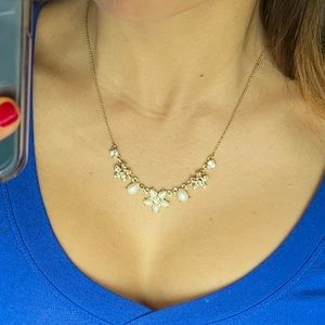 Kate Spade gold pearl diamond pendant necklace